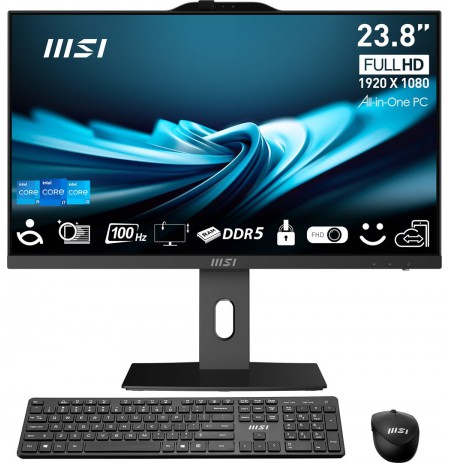 MSI AIO PRO AP242P 14M-892XEU i5-14400 23,8" IPS LED FHD Non-Touch Anti-Glare 16GB SSD500GB M.2 AX211 WiFi 6E NoOS Black