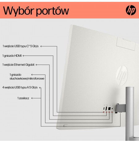 HP AiO 24-cr0312nw Ryzen 5 7520 23.8" FHD IPS 250nits AG 16GB DDR5 SSD512 Radeon 610M Cam720p kB+Mouse Win11 Shell White 2Y