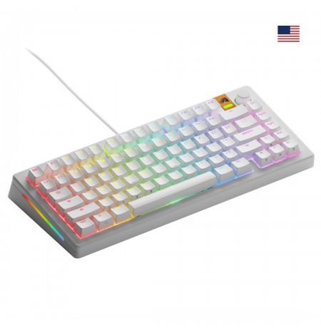 Glorious GMMK 3U 75% Custom Gaming Keyboard - Pre-Built, ANSI (US), Fox HE Switches, White