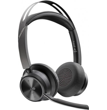 Poly Voyager Focus 2 MS Teams Belaidės ausinės, Bluetooth, USB-C/A Adapter, Juoda