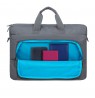 RIVACASE 7531 Alpendorf ECO 15.6"-16" laptop bag, grey, waterproof material, eco rPet, pockets for smartphone, documents,