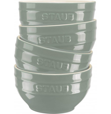 STAUB SERVING Set of 4 bowls 12 cm, eucalyptus