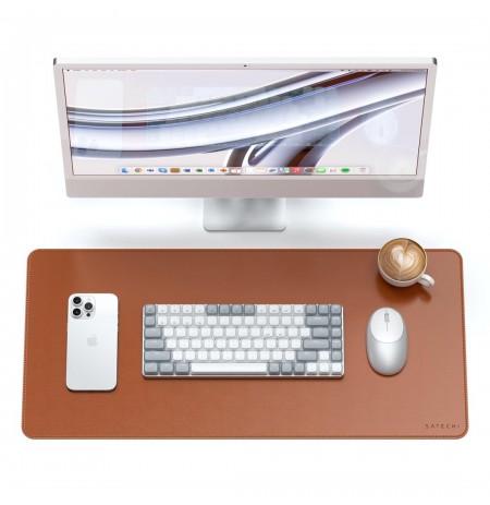 Satechi Premium Desk Mat - vegan leather mat (brow