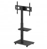 Stand / cart for TV Ergo-Office, max. load 50kg / 5kg shelf, max. VESA 600x400, built-in power strip, black, ER-304 B