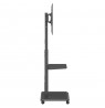 Stand / cart for TV Ergo-Office, max. load 50kg / 5kg shelf, max. VESA 600x400, built-in power strip, black, ER-304 B