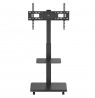 Stand / cart for TV Ergo-Office, max. load 50kg / 5kg shelf, max. VESA 600x400, built-in power strip, black, ER-304 B