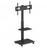 Stand / cart for TV Ergo-Office, max. load 50kg / 5kg shelf, max. VESA 600x400, built-in power strip, black, ER-304 B