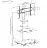 Stand / cart for TV Ergo-Office, max. load 50kg / 5kg shelf, max. VESA 600x400, built-in power strip, black, ER-304 B