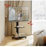 Stand / cart for TV Ergo-Office, max. load 50kg / 5kg shelf, max. VESA 600x400, built-in power strip, black, ER-304 B