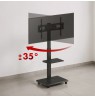 Stand / cart for TV Ergo-Office, max. load 50kg / 5kg shelf, max. VESA 600x400, built-in power strip, black, ER-304 B