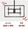 Maclean ceiling mount for TV, max load 60kg, 43-86", max VESA 600x400, MC-112 B