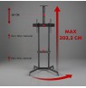 Maclean TV stand / cart, camera shelf, on wheels, 37-70", max load 45kg/5kg shelf, max. VESA 600x400, MC-113 B