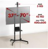 Maclean TV stand / cart, camera shelf, on wheels, 37-70", max load 45kg/5kg shelf, max. VESA 600x400, MC-113 B