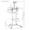 Maclean TV stand / cart, camera shelf, on wheels, 37-70", max load 45kg/5kg shelf, max. VESA 600x400, MC-113 B