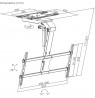 Maclean electric TV mount, ceiling mount, Tuya support, max. VESA 800x400, reg. in pos. +90°~-90°, for TV 43-86", max. 45kg,
