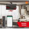 Maclean electric TV mount, ceiling mount, Tuya support, max. VESA 800x400, reg. in pos. +90°~-90°, for TV 43-86", max. 45kg,