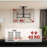 Maclean electric TV mount, ceiling mount, Tuya support, max. VESA 800x400, reg. in pos. +90°~-90°, for TV 43-86", max. 45kg,
