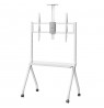 Maclean TV stand / cart, camera shelf, on casters, 55-100", max load 120kg/10kg shelf, max. VESA 900x600, white, MC-114 W