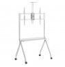 Maclean TV stand / cart, camera shelf, on casters, 55-100", max load 120kg/10kg shelf, max. VESA 900x600, white, MC-114 W