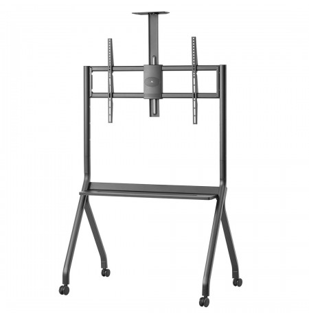 Maclean TV stand / cart, camera shelf, on casters, 55-100", max load 120kg/10kg shelf, max. VESA 900x600, black, MC-114 B