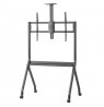 Maclean TV stand / cart, camera shelf, on casters, 55-100", max load 120kg/10kg shelf, max. VESA 900x600, black, MC-114 B