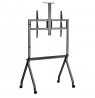 Maclean TV stand / cart, camera shelf, on casters, 55-100", max load 120kg/10kg shelf, max. VESA 900x600, black, MC-114 B