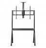 Maclean TV stand / cart, camera shelf, on casters, 55-100", max load 120kg/10kg shelf, max. VESA 900x600, black, MC-114 B