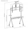Maclean TV stand / cart, camera shelf, on casters, 55-100", max load 120kg/10kg shelf, max. VESA 900x600, black, MC-114 B