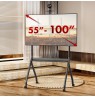 Maclean TV stand / cart, camera shelf, on casters, 55-100", max load 120kg/10kg shelf, max. VESA 900x600, black, MC-114 B