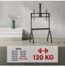 Maclean TV stand / cart, camera shelf, on casters, 55-100", max load 120kg/10kg shelf, max. VESA 900x600, black, MC-114 B