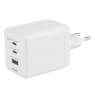 USB GaN sieninis įkroviklis DELTACO, 100 W, 1x USB-A, 2x USB-C, PPS, bendra išvestis 100 W, baltas / USBC-GAN06 / 1903219