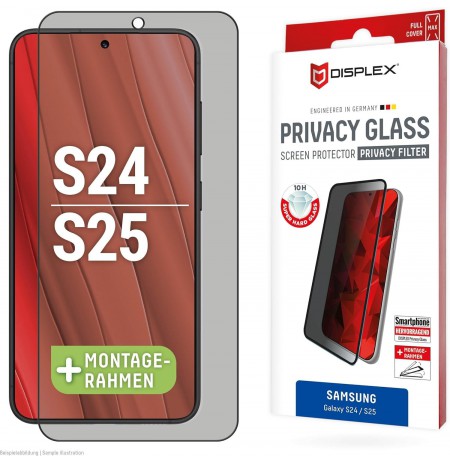 Samsung Galaxy S24/S25 Full Cover 3D Privacy Glass By Displex Black