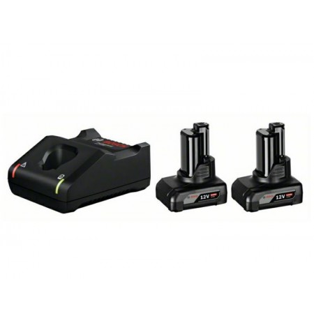 BOSCH. BATTERY 12V 6.0Ah 2pcs. +CHARGER GAL 12V-40