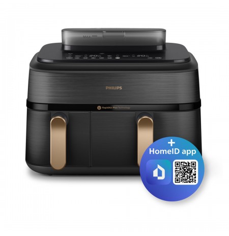 Philips 5000 series NA552/00 fryer Double 9 L Stand-alone 2750 W Hot air fryer Black