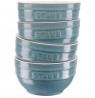 Set of 4 Staub round bowls - 14 cm, Antique turquoise