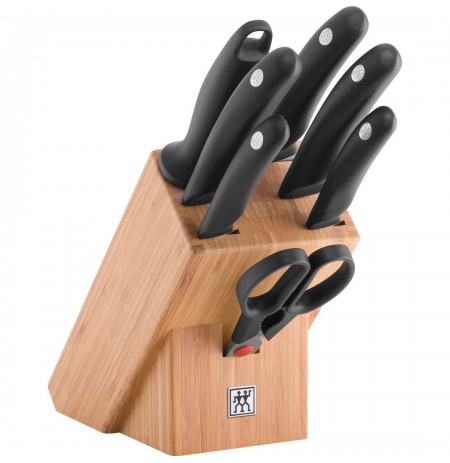 Set of 5 knives in a Zwilling Style block