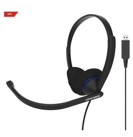 Koss Headphones CS200 USB Wired On-Ear Microphone Black