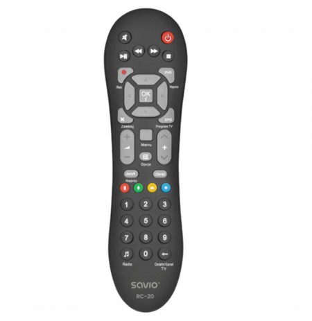 Savio RC-20 remote control IR Wireless DTV, TV Press buttons