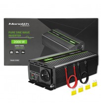 Qoltec Monolith Voltage Converter | 1000W | 2000W | 24V to 230V | Pure Sine