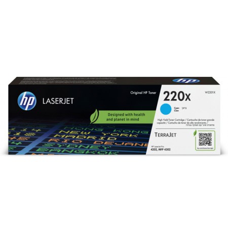 HP 220X (W2201X) Lazerinė kasetė, Žydra