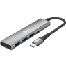 Goobay 76562 Slim 4-Port USB-Hub, USB-C auf USB-C™/USB-A, 5 Gbit/s, Grey