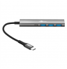 Goobay 76562 Slim 4-Port USB-Hub, USB-C auf USB-C™/USB-A, 5 Gbit/s, Grey