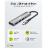 Goobay 76562 Slim 4-Port USB-Hub, USB-C auf USB-C™/USB-A, 5 Gbit/s, Grey