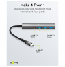 Goobay 76562 Slim 4-Port USB-Hub, USB-C auf USB-C™/USB-A, 5 Gbit/s, Grey