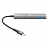 Goobay 76563 Slim 4-Port USB-Hub, USB-C™ auf USB-C™/USB-A, 5 Gbit/s, Grey