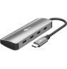 Goobay Slim 4-Port USB-Hub, USB-C auf USB-C, 10 Gbit/s, Grey | 76565