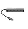Goobay 76565 Slim 4-Port USB-Hub, USB-C™ auf USB-C™, 10 Gbit/s, Grey