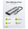Goobay 76565 Slim 4-Port USB-Hub, USB-C™ auf USB-C™, 10 Gbit/s, Grey