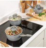 Salter BW02986G1EU7 Marblestone 3-Piece Saucepan Set - 16/18/20cm