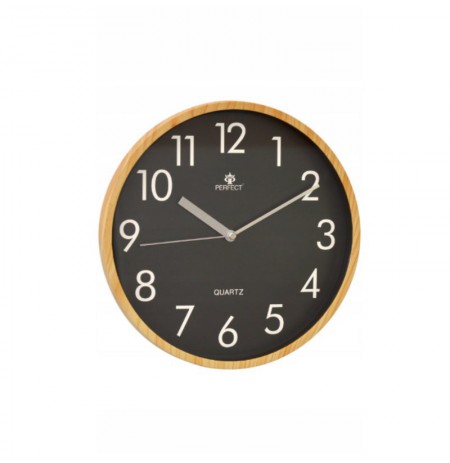 PERFECT Sieninis kvarcinis laikrodis 7125W/BLACK